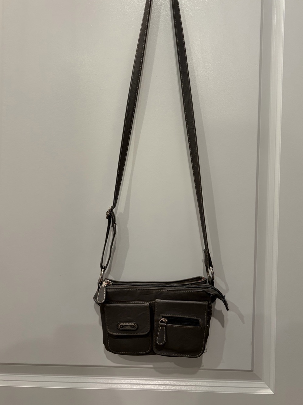 Rosetti Leather Crossbody Bag for Men - Gray